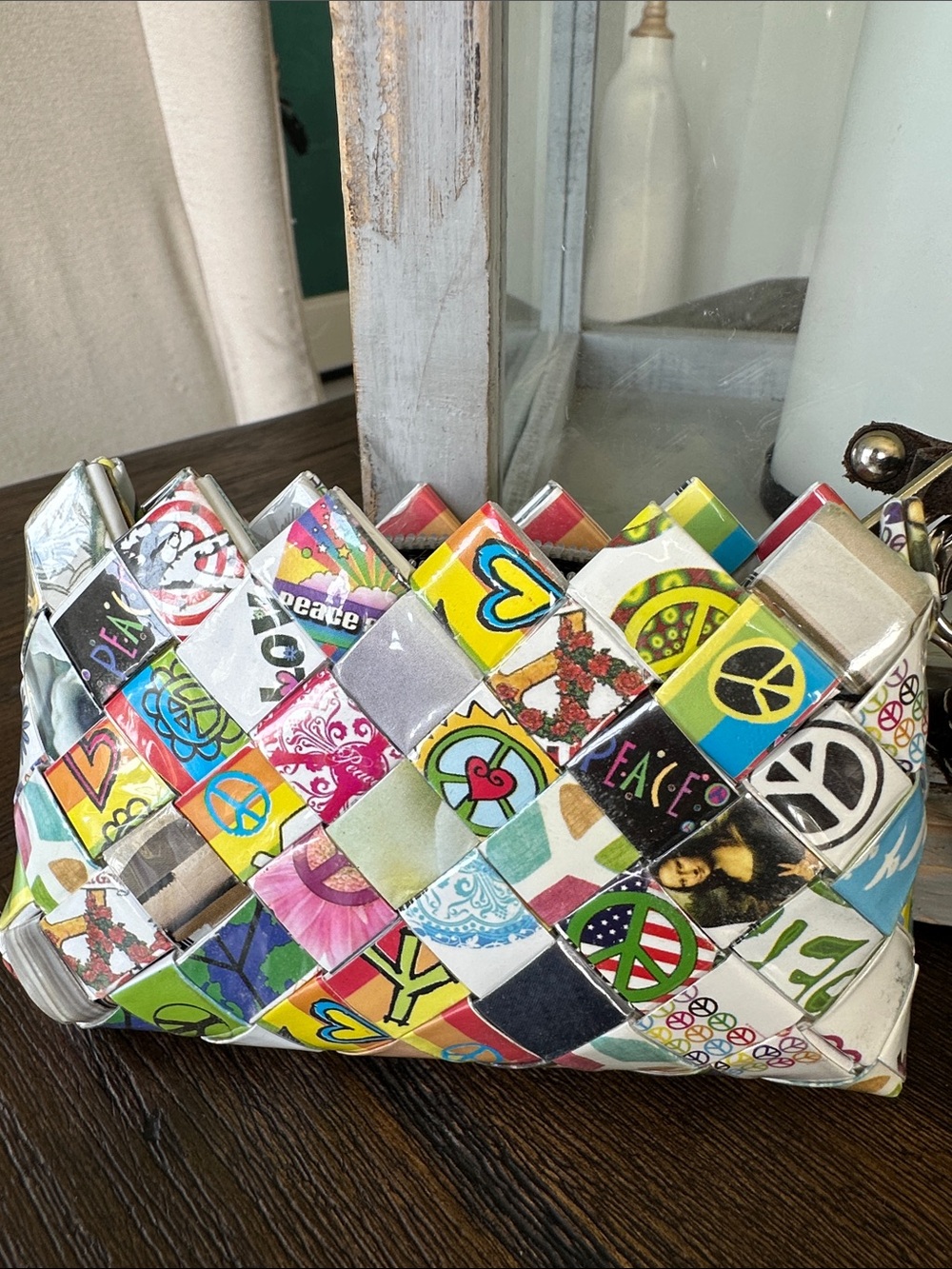 ✌️❤️😀 Peace, Love, Happiness Wristlet